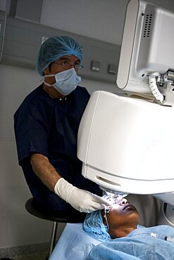 Doctor Performing Eye Laser Surgery