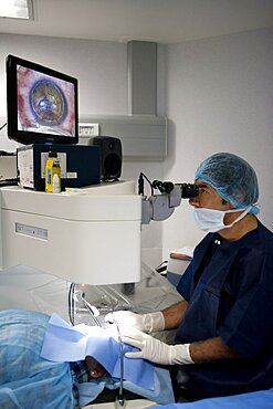 Doctor Performing Eye Laser Surgery