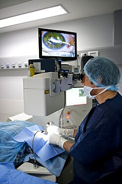 Doctor Performing Eye Laser Surgery