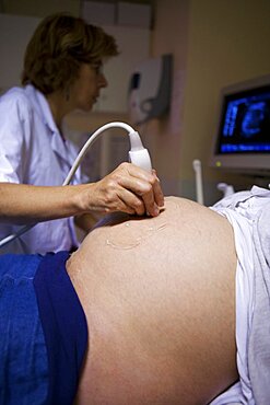 Pregnant Woman receiving Ultrasound