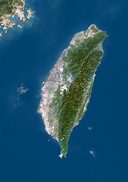 Taiwan, True Colour Satellite Image