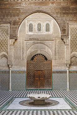 Medersa or Madrasa el-Attarine,medina, Fez el Bali, Fez, Morocco