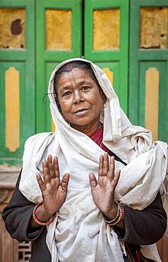 Portrait of widow, Vrindavan, Mathura district, India