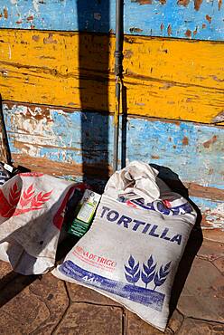 Tortilla bags in Santa Rosalia, Baja California Sur, Mexico