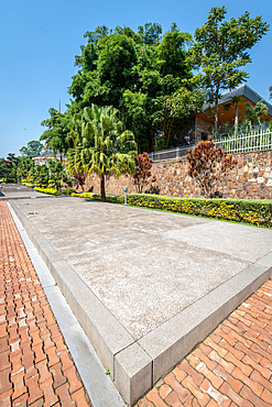 Mass graves outside of the Kigali Genocide Memorial, Kigali, Rwanda.