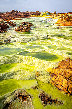 Dallol hydrothermal hot springs in the Danakil depression at the Afar Triangle, Ethiopia