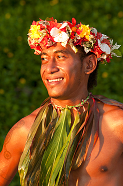 Solo Bale, Fire Dance performer at Shangri-La Resort, Coral Coast, Viti Levu Island, Fiji.