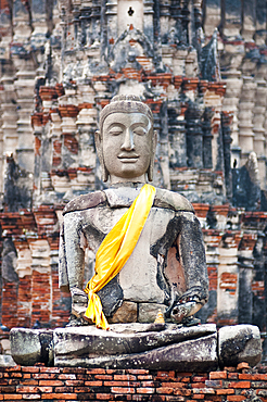 Buddha statue at Wat Chaiwatthanaram Buddhist temple in Ayutthaya, Thailand.