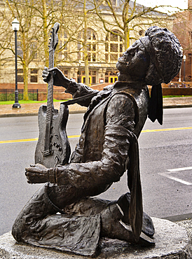 Jimi Hendrix sculpture by Daryl Smith in Pike and Pine neighborhood of Seattle, Washington.