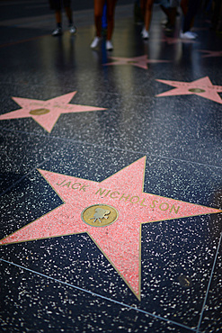 Jack Nicholson¥s star on the Hollywood Walk of Fame, Los Angeles, California.