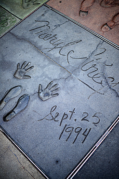 Meryl Streep¥s prints in Grauman's Chinese Theatre, Hollywood Boulevard.