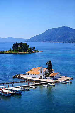 Vlacherna Monastery in Kanoni, Corfu, Greece