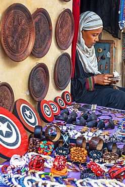 Afrikable Fair trade shop souvenirs selling in Lamu town in Lamu Island, Kenya.