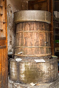 A traditional rice wine distillery in the ancient town of Furong, China.