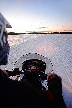 Snowmobile sunset tour with Arctic Lifestyle, Rovaniemi, Lapland, Finland.