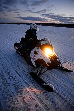 Snowmobile sunset tour with Arctic Lifestyle, Rovaniemi, Lapland, Finland.