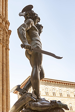 Perseus holding the head of Medusa, by Cellini, Loggia dei Lanzi, Piazza Della Signoria, Florence, Italy