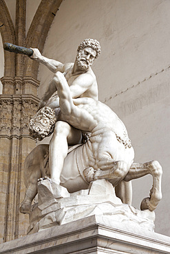 Hercules and the Centaur Nessus statue by Giambologna, Loggia dei Lanzi, Piazza Della Signoria, Florence, Italy