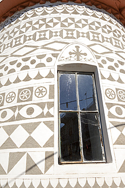 Exterior wall, Dormition of the Virgin Mary Church, (Assumption of Mary Orthodox Church), Pyrgi, Chios, Greece