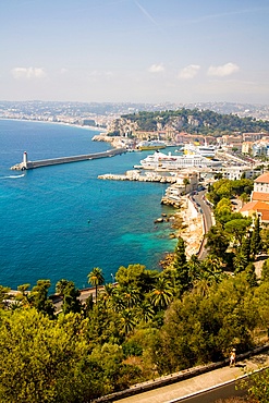 Overlooking Nice harbour and town, Nice, France