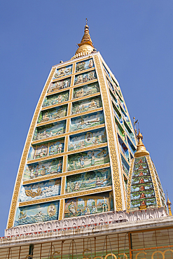 Replica of Mahabodhi Paya, at Shwedagon Pagoda, Yangon, (Rangoon), Myanmar, (Burma)