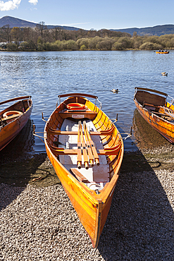 Rowing boat for hire, Lake Derwentwater, Keswick, Lake District, Cumbria, England