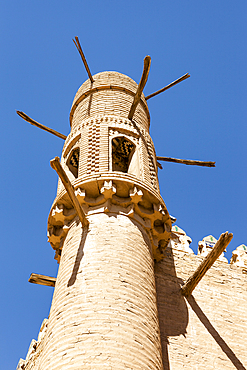 Exterior detail of Tash Khauli, also known as Tosh Hovli, Ichan Kala, Khiva, Uzbekistan