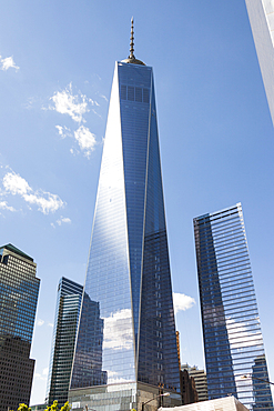 One World Trade Center also known as Tower 1 and Freedom Tower, Tower 7 on right, Manhattan, New York City, New York, USA