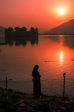 Sunrise in a muslim sacred lake,