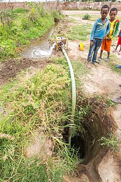 Meki Batu, Ethiopia - Irrigation system for the fields at the Fruit and Vegetable Growers Cooperative in Meki Batu.