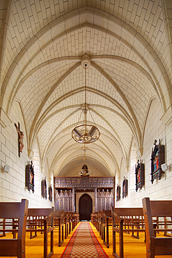 Interior of the Parish Church, town of La Vraie Croix, departament of Morbihan, region of Brittany, France