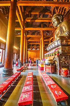 The Buddha statue in the main hall of the Jing'an Temple, Shanghai, China