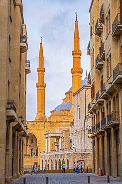 Mohammad Al-Amine Mosque from , souk Abou Nasser street, Downtown, Beirut, Lebanon