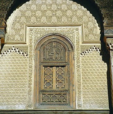 Inside Bou Inania Medrassa Courtyard, Fez, Morocco