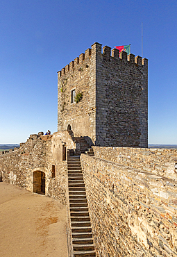 Historic walled castle in hilltop village of Monsaraz, Alto Alentejo, Portugal, Europe