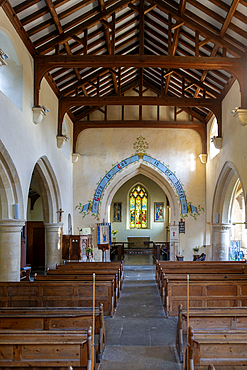 Interior of church of Saint George, Ogbourne St George, Wiltshire, England, UK