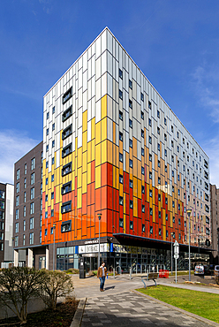 Modern architecture of buildings, Crown Place, Central Campus, University of Liverpool, England, UK