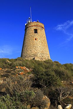 Torre Vigia de los Lobos watchtower, Rodalquilar, Cabo de Gata natural park, Almeria, Spain, Europe