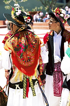 People in folkloric costumes, Festa de Santo Antonio (Lisbon Festival), Lisbon, Portugal, Europe