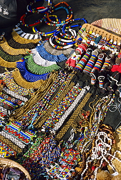 Beads and weavings for sale on the Marine Parade, Durban, South Africa, Africa