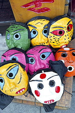 Papier mache masks for sale, East Gate market, Seoul City, South Korea, Asia