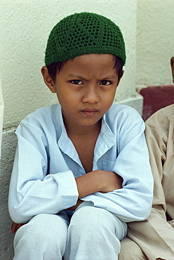 Portrait of a Kuah town boy on Langkawi Island, Malaysia, Southeast Asia, Asia