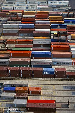 Containers in Container Terminal, Hong Kong, China, Asia