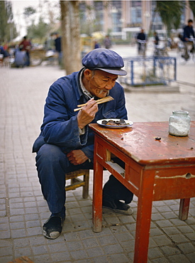 Street restaurant in Dunhuang. Gansu province, China, Asia