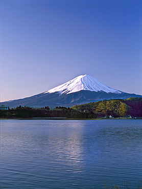 Sunrise on Mount Fuji from Lake Kawaguchi, Yamanashi Prefecture, Japan, Asia