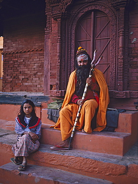 Religious man in Durbar Square, Kathmandu, Nepal, Asia