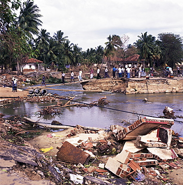 Damage caused by the December 2005 tsunami, Batticaloa, Sri Lanka, Asia