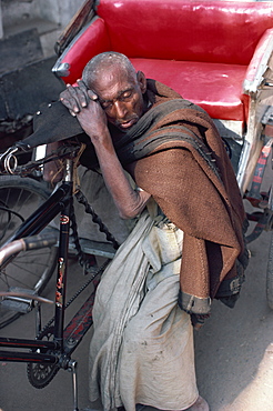 Cycle rickshaw driver, India, Asia