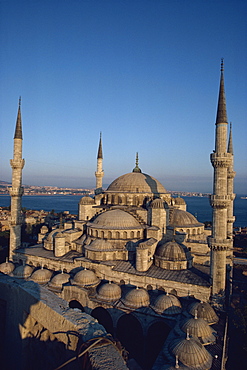 Blue Mosque at dusk, Istanbul, Turkey, Europe