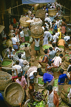 Shealda vegetable market, Kolkata, West Bengal state, India, Asia